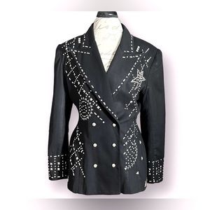 Vintage Cache Galaxy Silver Studded Black Jacket